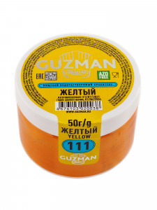 111 Желтый водорастворимый краситель в пудре 50 гр. Guzman